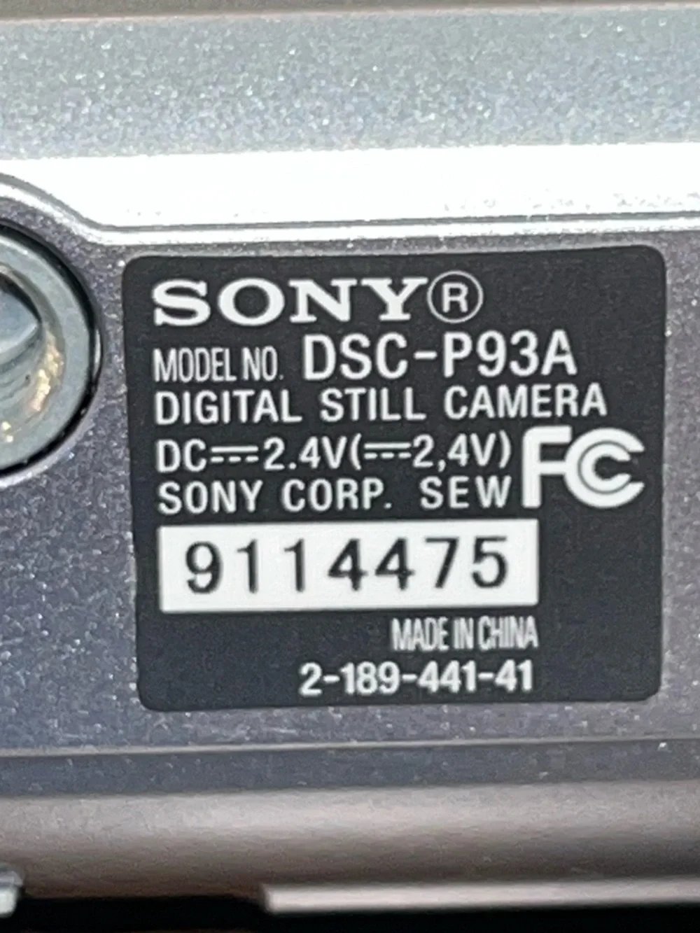 SONY Cyber-shot DSC-P93A 5.1MP : MPEG MOVIE VX / Smart Zoom / 3X Lens